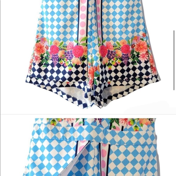 Chicways Multicolor Floral Print Halter Romper Size Small. - Picture 3 of 8